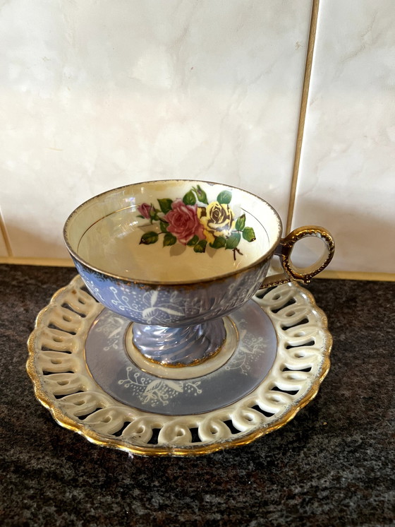 Image 1 of Blue Porcelain Cup And Saucer