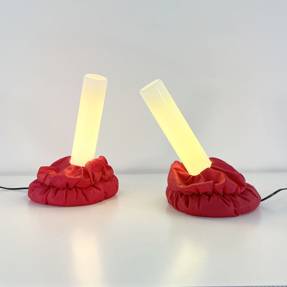 Image 1 of Red Cloche Table Lamp By De Pas, Durbino And Lomazzi For Sirrah, 1980S