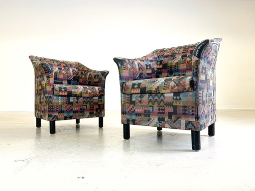 Set of 2 vintage Mid - Century armchairs Walter Knoll 1970 armchair