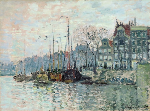 Claude Monet ---View of the Kromme Waal in Amsterdam