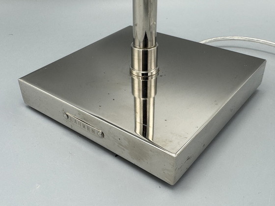 Image 1 of Lampada da tavolo vintage Ralph Lauren in argento cromato Banker'S