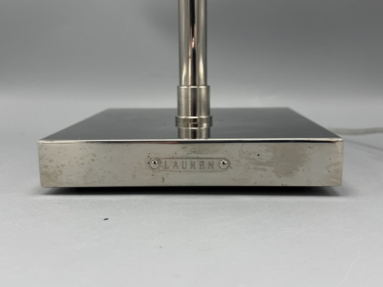 Image 1 of Lampada da tavolo vintage Ralph Lauren in argento cromato Banker'S