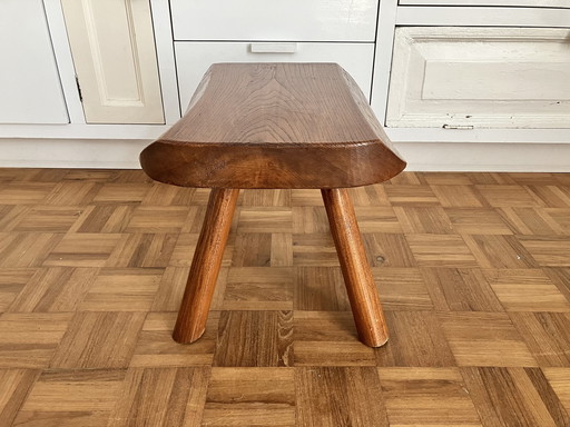 Brutalist oak stool/table