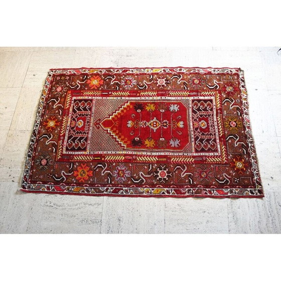 Image 1 of Vintage virgin wool prayer rug Kirsehir, Turkey