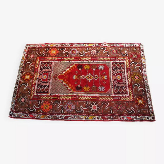 Image 1 of Vintage virgin wool prayer rug Kirsehir, Turkey