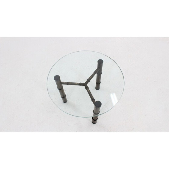 Image 1 of Tavolino da caffè vintage in metallo, finto bambù, Italia 1970