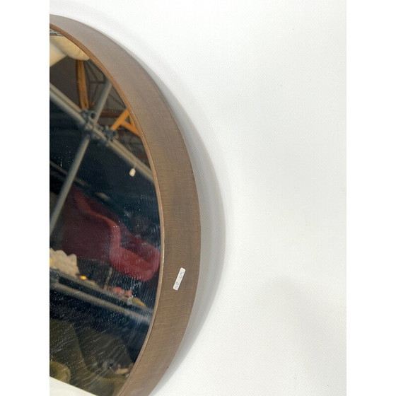 Image 1 of Specchio da parete rotondo in legno italiano d'epoca, anni '50