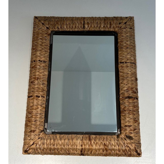 Image 1 of Vintage rectangular rope mirror, France 1970