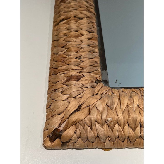 Image 1 of Vintage rectangular rope mirror, France 1970