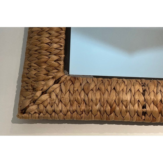 Image 1 of Vintage rectangular rope mirror, France 1970