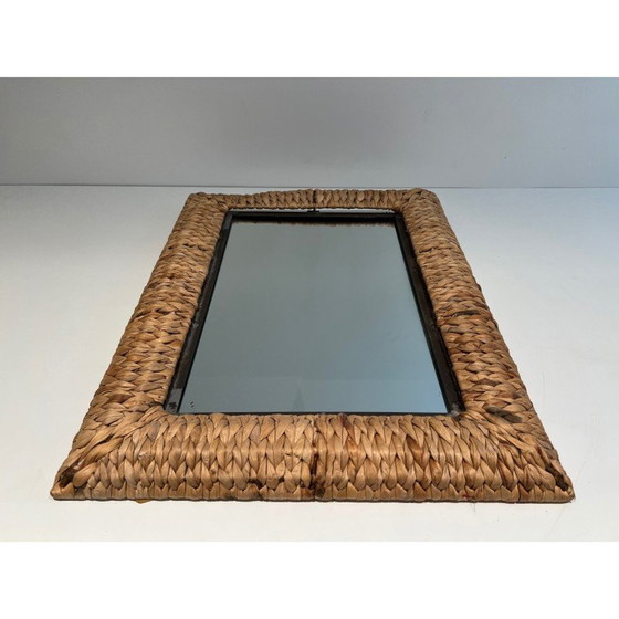 Image 1 of Vintage rectangular rope mirror, France 1970