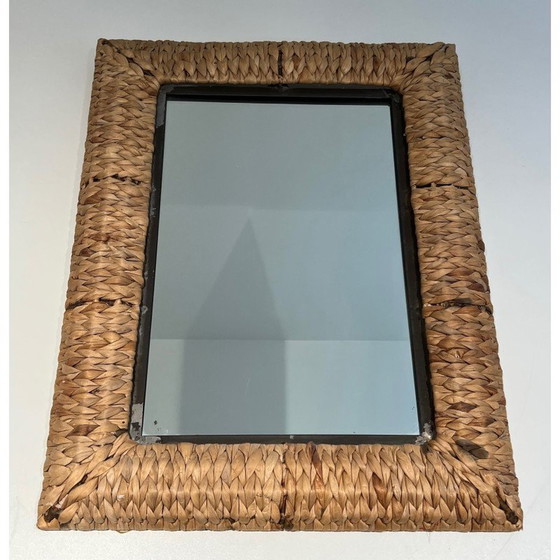 Image 1 of Vintage rectangular rope mirror, France 1970