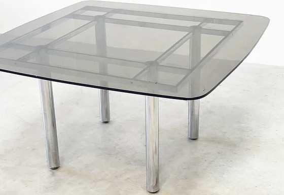 Image 1 of Chrome tubular dining table