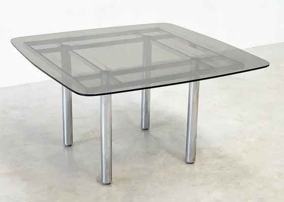 Image 1 of Chrome tubular dining table