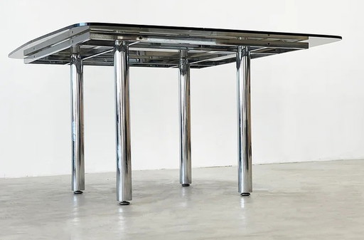 Chrome tubular dining table