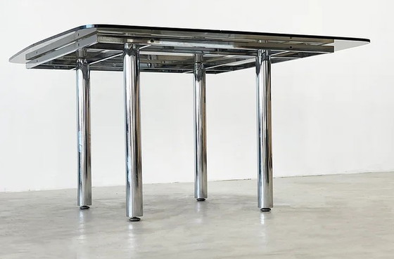 Image 1 of Chrome tubular dining table