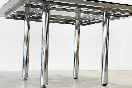 Image 1 of Chrome tubular dining table