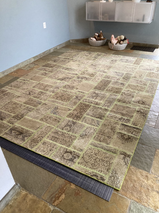 Image 1 of tappeto patchwork, lana e cotone