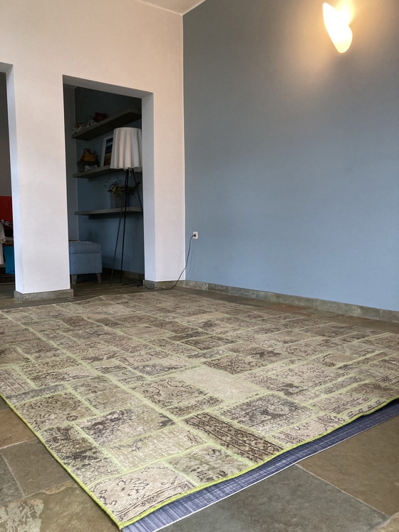 Image 1 of tappeto patchwork, lana e cotone