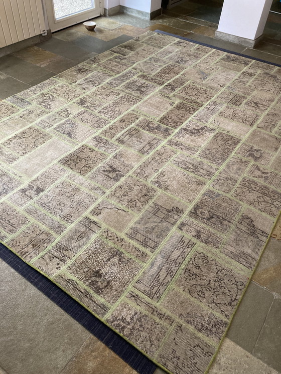 Image 1 of tappeto patchwork, lana e cotone