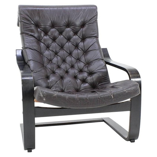 Vintage leather poem chair by Noboru Nakamura for Ikea, 1970