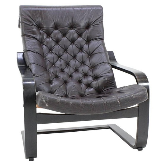 Image 1 of Vintage leather poem chair by Noboru Nakamura for Ikea, 1970