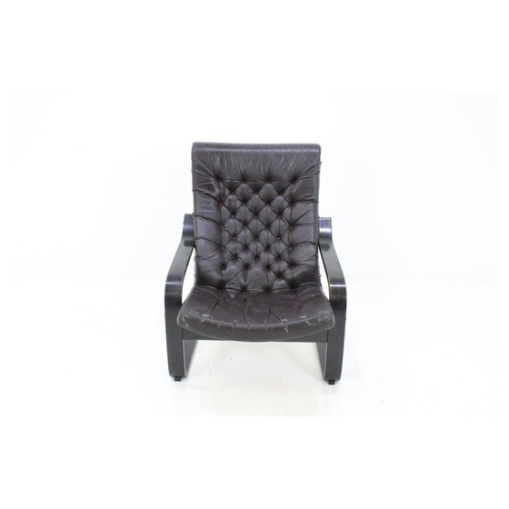 Image 1 of Vintage leather poem chair by Noboru Nakamura for Ikea, 1970