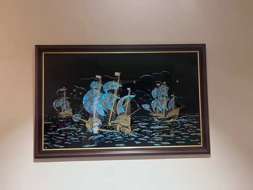 Art Deco Painting Under Glass