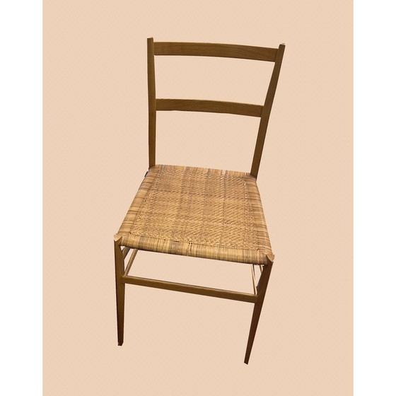 Image 1 of Set of 4 vintage Super Leggera chairs by Gio Ponti for Cassina, Italy 1957