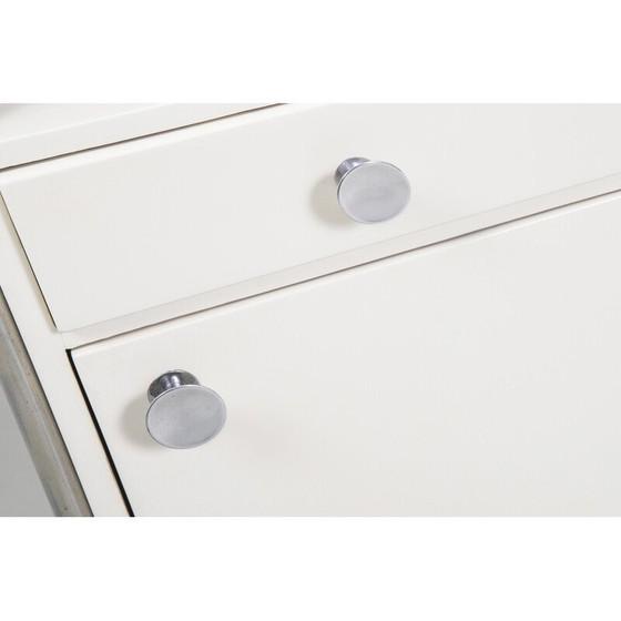 Image 1 of Pair of vintage Bauhaus bedside tables in chrome steel and lacquered wood for Sab, Czechoslovakia 1930