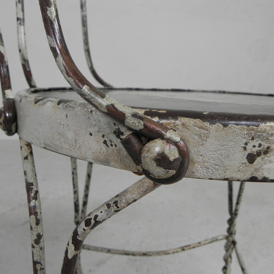 Image 1 of ORNATE STEEL AMERICAN ICE CREAM PARLOR CHAIR, 1940S