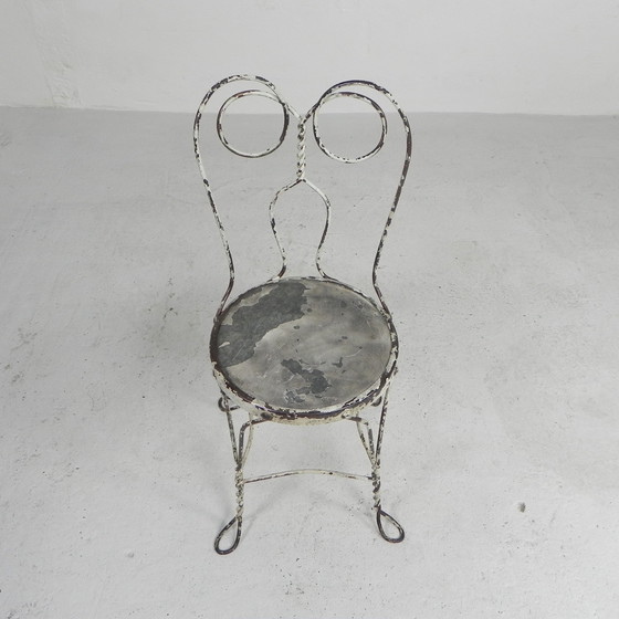 Image 1 of ORNATE STEEL AMERICAN ICE CREAM PARLOR CHAIR, 1940S