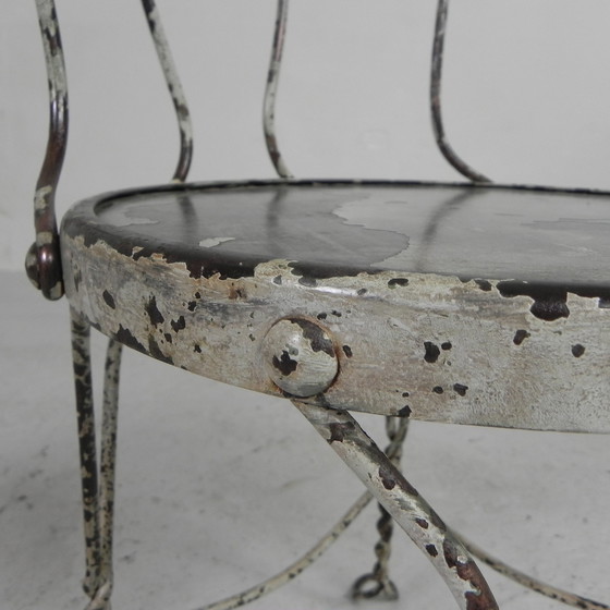 Image 1 of ORNATE STEEL AMERICAN ICE CREAM PARLOR CHAIR, 1940S