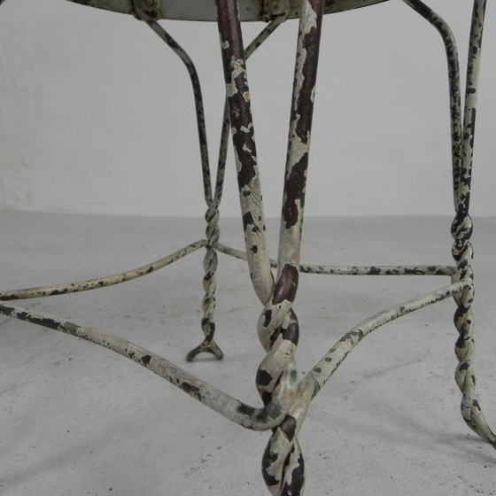 Image 1 of ORNATE STEEL AMERICAN ICE CREAM PARLOR CHAIR, 1940S