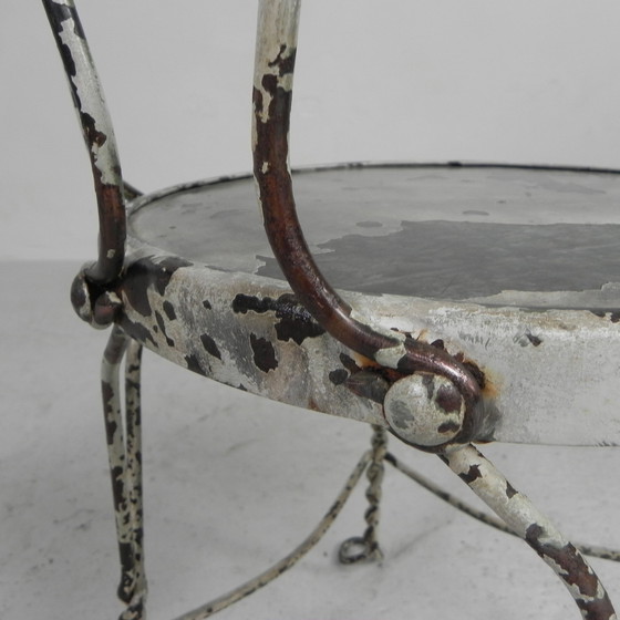 Image 1 of ORNATE STEEL AMERICAN ICE CREAM PARLOR CHAIR, 1940S