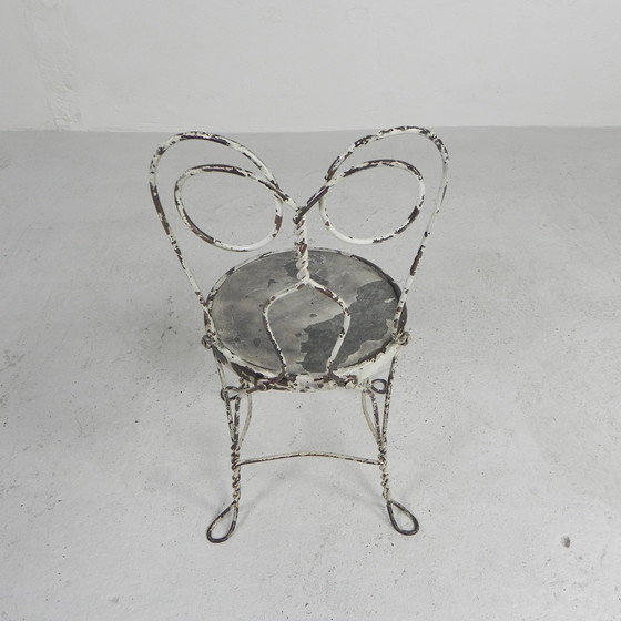 Image 1 of ORNATE STEEL AMERICAN ICE CREAM PARLOR CHAIR, 1940S