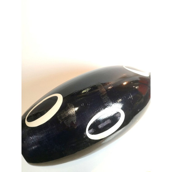 Image 1 of Vintage two-tone black and white floor vase, 1960