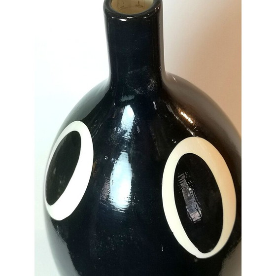 Image 1 of Vintage two-tone black and white floor vase, 1960