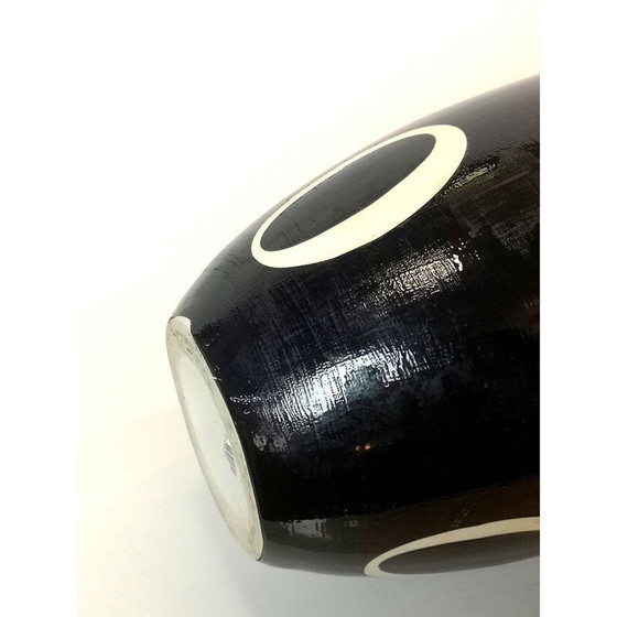 Image 1 of Vintage two-tone black and white floor vase, 1960