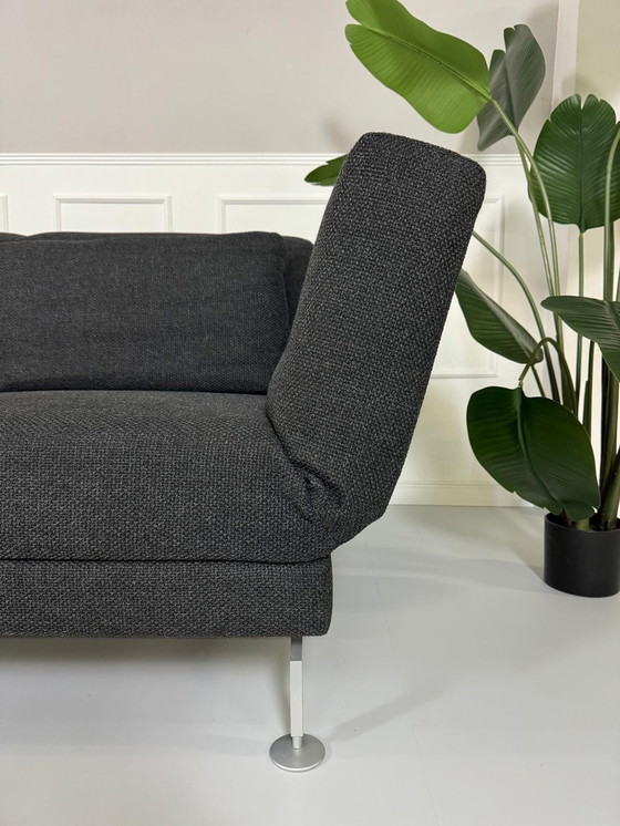 Image 1 of Brühl Moule corner sofa fabric sofa couch sleeping function gray castors