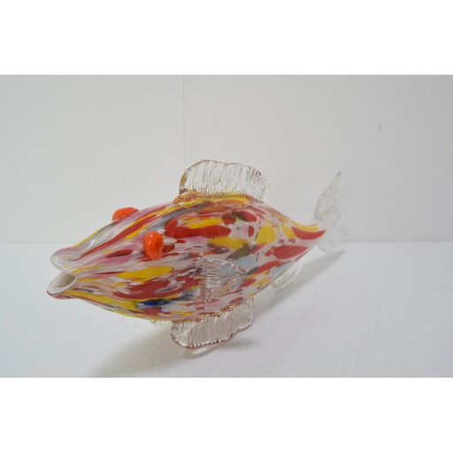 Vintage glass fish by Novy Bor, Czechoslovakia 1970s