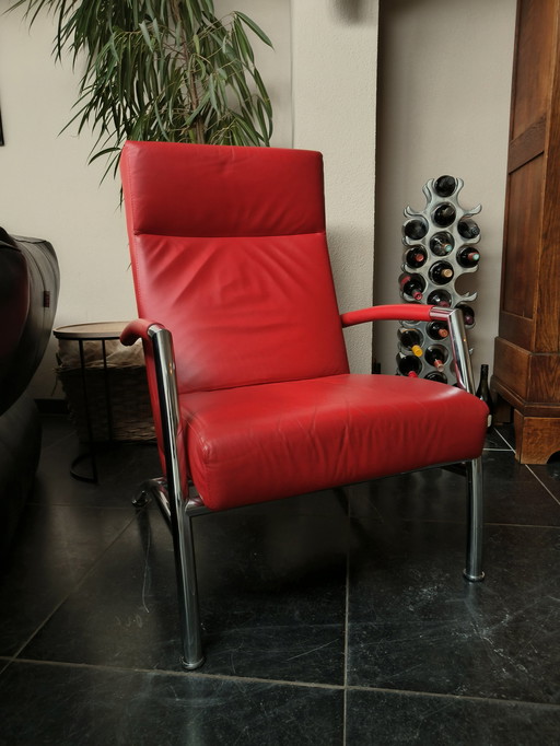 2 X Leolux Armchair With Matching Footstool