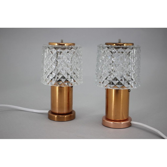 Image 1 of Pair of vintage copper table lamps by Kamenicky Senov, Czechoslovakia