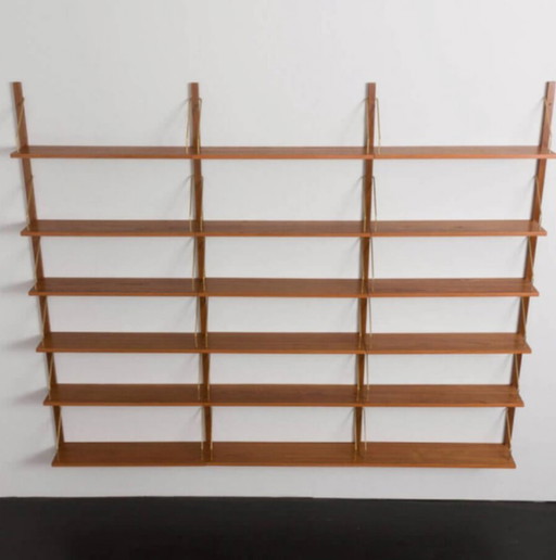 Modular Teak 18-Shelf Bookcase In The Style Of Poul Cadovius, 1970S