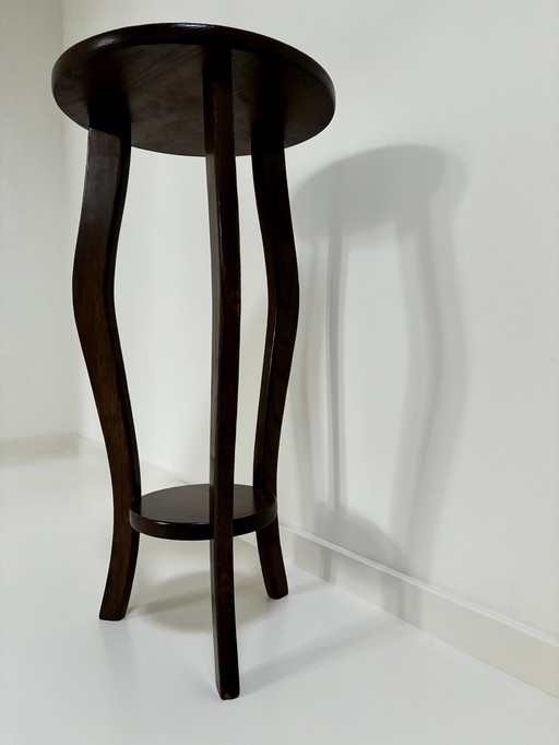 Vintage oak round side table
