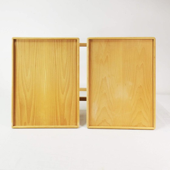 Image 1 of Vintage beech wood side table, Denmark 1970