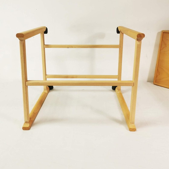 Image 1 of Vintage beech wood side table, Denmark 1970
