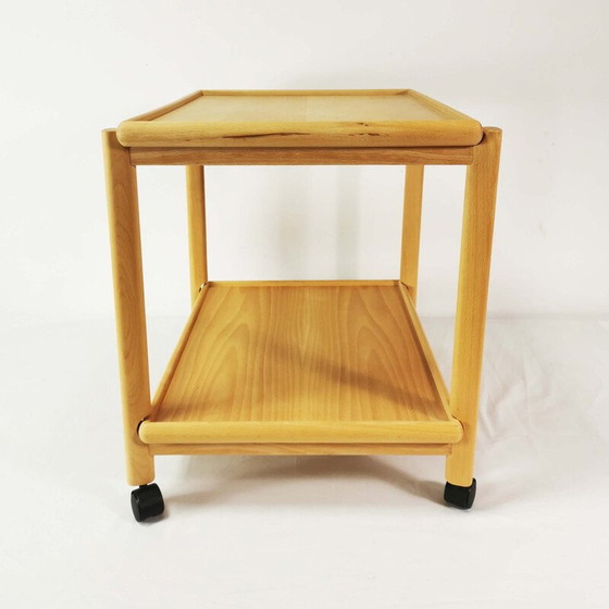 Image 1 of Vintage beech wood side table, Denmark 1970