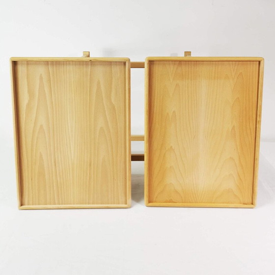 Image 1 of Vintage beech wood side table, Denmark 1970