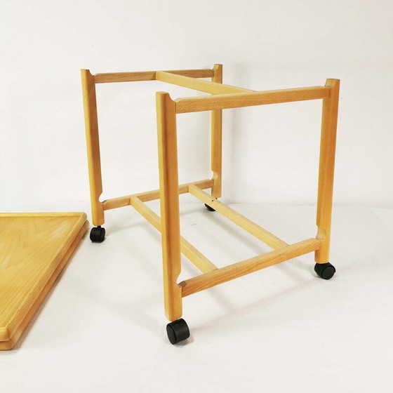 Image 1 of Vintage beech wood side table, Denmark 1970